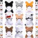 Hungdao 36 Pcs Horse Plush Stuffed Animals Bulk 3.15 Inch Cattle Horse Party Favors Realistic Stuffed Animals Stuffed Mini Plush Pets Toy for Farm Themed Birthday Party Gift Keychain