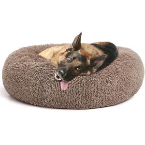 MIXJOY Orthopedic Dog Bed Comfortable Donut Cuddler Round Dog Bed Ultra Soft Washable Dog and Cat Cushion Bed (20''/23''/30''/36'') (36''x36'', Brown)