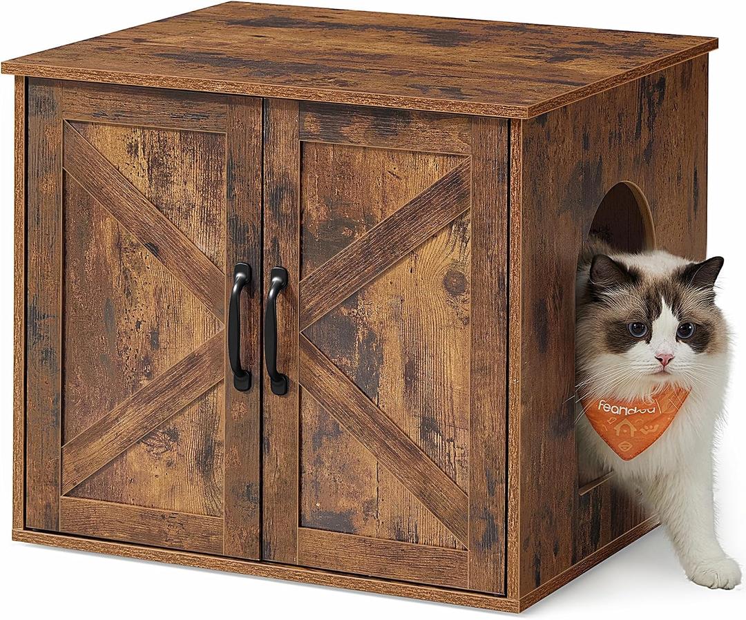Feandrea Cat Litter Box Enclosure, Indoor Pet House End Table