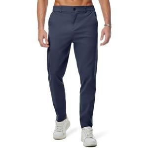 JMIERR Men's Chino Pants Casual Stretch Waist Tapered Trousers with Pockets, 38