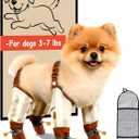 Dog Suspender Boots, Outdoor Anti Dust Pants with Shoes for Dogs, Adjustable Anti Slip Paw Protector Booties for Small & Medium Dogs (S)