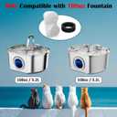 24 Pack Cat Fountain Replacement Filters Compatible with Neareal 108oz/3.2L Stainless Steel Pet Water Fountain(12 Filters & 12 Sponges)