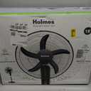 HOLMES 12" Table Fan, 75° Oscillation, 3 Speeds, 15° Adjustable Head Tilt, Ideal for Home, Bedroom or Office, Black