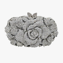Rose Flower Crystal Purses Sparkly Rhinestone Evening Clutch for Women Wedding Party Cocktail Handbags