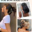 2 x 4 PCS Bow Hair Clips for Women Bow Claw Clip 5" Extra Large Hair Claw Clips for Thick and Long Hair Cute Bows Big Clip (1 Count (Pack of 4), 5" - Black + Leopard)