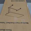 Vaunn Medical Pneumatic Adjustable Overbed Bedside Table with Wheels (Hospital and Home Use) (Black)