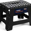 Flottian 11" Folding Step Stool for Adults and Kids Holds Up to 300 lbs,Non-Slip Folding Stools with Portable Handle, Compact Plastic Foldable Step Stool for Bathroom,Bedroom, Kitchen Sakura 