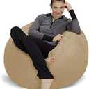 Sofa Sack Bean Bag Chair - Plush, Ultra Soft - Memory Foam Bean Bag Chair with Microsuede Cover - Stuffed Foam Filled Furniture and Accessories for Dorm Room 3 Feet - Camel