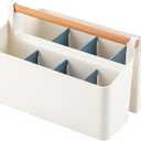 Art Caddy Organizer with Handle, Marker Organizer, Art Supply Storage Organizer with Adjustable Dividers, Portable Storage Bin for Craft Supplies Colored Pencils Makeups Tools Pen Holder for Desk