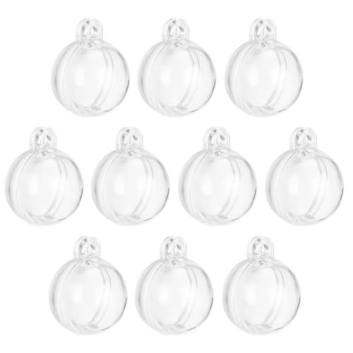 Uxcell 10 Pcs Clear Fillable Ornament, 0.8 Inch Hanging Plastic Transparent Decor Balls, Christmas Sphere for DIY Craft, Party, Wedding, Set of 3