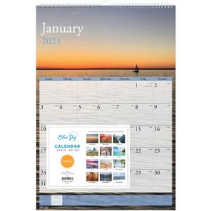 Blue Sky 2021 Monthly Wall Calendar, White Twin-Wire Binding, 15.5" x 22.75", Scenes (117890-21), 15.5"W x 22.8"H
