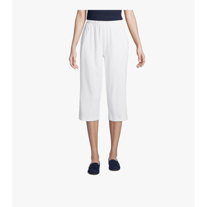 Lands' End Women's Sport Knit High Rise Elastic Waist Capri Pants L