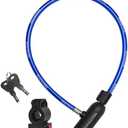 DocksLocks Bike Cable Lock Set with Key Lock, Mounting Bracket, Portable and Compact Anti-Theft Security for Bikes, Scooters and More 2ft