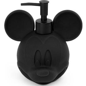 Jay Franco Disney Mickey Mouse Soap Dispenser - Black Resin Lotion Pump - Bathroom Dcor (Black - Mickey Mouse)