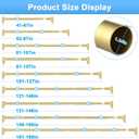 41 to 185 Inch Tension Curtain Rod No Drill Gold Shower Curtain Rod Extra Long Heavy Duty Tension Rod for Windows, Patio, Bathroom - Renter Friendly Adjustable Curtain Rods