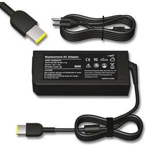 AC Adapter 90W 20V 4.5A Laptop Charger for Lenovo ThinkPad X1 Carbon T440 E431 G410 45N0237 45N0236 45N0239 344428U ThinkPad T431s Z510 PA-1900-081 0B46994 0B46995 Yoga 11s Flex 14 15D Power Cord