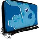 Buckle-Down Women's PU Zip Around Wallet Rectangle-Blue's Clues, 7.5"x4.5"