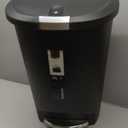 simplehuman 50 Liter / 13 Gallon Semi-Round Kitchen Step Trash Can with Secure Slide Lock, Black Plastic