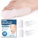 3 x 20 Count Bunion Pads & Toe Protector Set | 10P Toe + 10P Bunion Correctors, Soft Gel Toe Cap for Foot Pain Relief, Friction & Pressure Protection