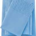 Bedmoon King Sheets, Soft Microfiber Cooling Sheets with Corner Straps, Denim Blue Deep Pocket Luxury Hotel Cozy Bedding Set