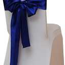 25pcs Decorative Wedding Chair Sashes Bows, Satin Chair Ribbons Ties for Trade Shows Christmas Events Baby Shower Birthday Party, Blue