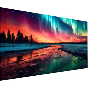 OFRKE Diamond Painting Kits for Adults,Large Aurora Diamond Art Painting for Beginners, Diamond Round 5D Full Drill Paint with Diamonds Pictures Gem Art Painting Kits DIY Crafts Kits 28X16in