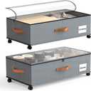 Eastherry Under Bed Storage Containers with Wheels, 9.5 inches Higher Underbed Shoes Blankets Clothes Toy Storage Drawers for College Dorms Bedrooms Nursery Rooms Organization, 2 Pack to be Assembled (Grey)