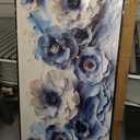 XIGUANGART Large Flower Prints Wall Art for Living Room Blue and White Paintings for Office Modern Black Framed Artwork Floral Pictures Wall Decoration for Bedroom Kitchen Women Aesthetic Home Decor
