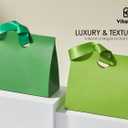 Vitalizart Paper Gift Bags With Ribbon Handles Set of 10 Assorted Colors Bulk Reusable For Gift Wrap Girls Kids Birthday Bridal Shower Party Favors Goodie Bags Candy Christmas 7.87"x3.54"x7.09" Small