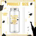 Skylety 24 Pcs Graduation Plastic Cups with Lid and Straws 13. 5 oz Class of 2025 Clear Plastic Tumblers Reusable Coffee Tea Hot Cocoa Beverage Tumbler for Congrats Grad Favors Supplies(Gold)