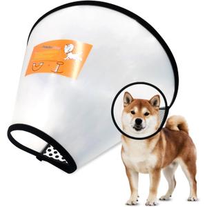 Adjustable Dog Cone Collar After Surgery Soft Cone of Shame Alternatives for Dog Cat Puppy Plastic Elizabethan Collar for Dogs from Licking Biting Scratching Wounds(XL,Neck:13-14.2in) (White)