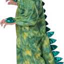 Dress Up America Kids T-Rex Costume  Green Dinosaur Jumpsuit w/Hood & Tail  Toddler & Youth Sizes for Halloween & Play (Small)