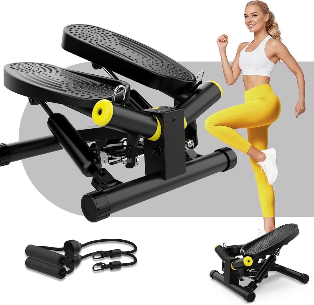 ZIWWVY- Mini Twist Stepper, Stepper Machine with 330LBS Weight Capacity, Mini Stepper for Full Body Workout, Adjustable Step Height, Smooth and Quiet, Step Machine for Men Women