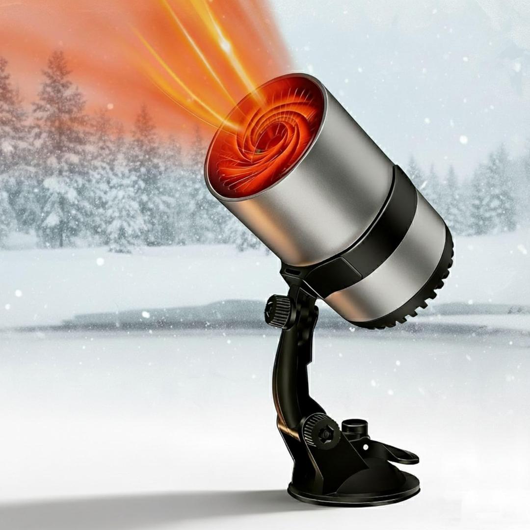 Portable Car Heater, 12V Car Heater for Vehicle, Plugs into Cigarette Lighter, Windshield Defroster&Defogger, 2-in-1 Fast Heating & Cooling Fan, Suction Holder, 2026 Upgraded Air Purified&Fuse Safety