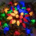 AWQ 100LED 81 FT C9 Christmas String Lights Plug in Fairy Twinkle String Lights 8 Modes Timer Function Waterproof Extendable for Indoor Outdoor Wedding Party Christmas Decoration (100, Multicolor)