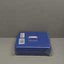 Jssmst Locking Metal Cash Box with Coin Lid, 11.8L x 9.5W x 3.5H Inches, Safe Money Box with Combination Lock, Blue, SM-CB0514BL