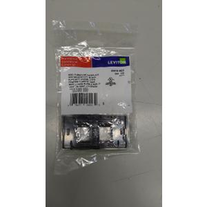 Leviton 2-Port QuickPort Modular Furniture Faceplate, 49910-SE2, Black
