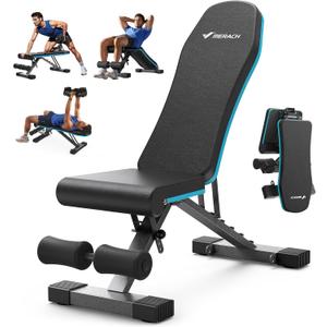 MERACH Weight Bench, Foldable Weight Benches for Home Gym with 990 LBS, Adjustable Weight Bench with 72 Training Angles, Incline Bench Press for Full Body