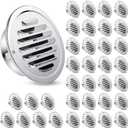 Zonon 36 Pcs Stainless Steel Soffit Vents 4 Inch Round Dryer Vent Cover with Mesh Screen for Home Outdoor Bathroom Wall Ceiling Outside Exterior Exhaust (Silver)