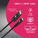 GE USB-C to HDMI 2.0 Cable, 6ft 4K@60Hz UHD Video & Audio, Plug & Play, High-Speed 18Gbps, Compatible with MacBook, Chromebook, Laptops & More, 83722