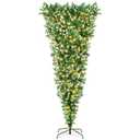 7.5-ft Pre-lit Slim Upside-down Artificial Christmas Tree with White LED Lights