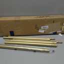 Gold Double Curtain Rods for Windows 72 to 144 Inch, 1 Inch Adjustable Decorative Crystal Long Dual Curtain Rod, Heavy Duty Vintage Double Drapery Pole with Gold Foil Finials for Living Room