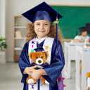 Sintuff 7 Pcs Kindergarten Graduation Gown Cap 2025 Preschool Graduation Accessories Stole Tassel Sash Charm Bear Gifts (Blue)