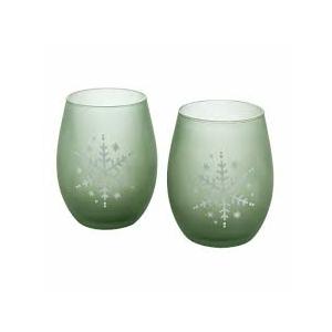 Table Tops Gallery 2 Piece Green Snowflake