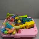 Pupu Pig Water Table Play Sink Toys for Toddlers, Kids Play Kitchen Sink with Running Water, 360 Electric Faucet, Floating Fishing Game, Sensory Water Table Toys for Boys Girls Summer Gifts - Pink