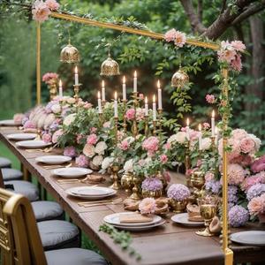 Liacere Table Rod Stand with Clamps - Gold Adjustable Table Top Arch Frame Backdrop Stand, Balloon Arch Stand for Wedding, Birthday, Party, Christmas, Easter