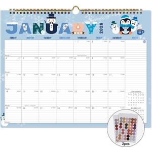 2 x Lbylyhxc 2026 Calendar - 18 Monthly Wall Calendar 2026 from January 2026 to June 2027, 14.8 x 11.5 Inches.Thick Paper includes major holidays and dedicated space for notes and important dates (Wall Calendar Festivals)