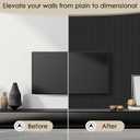 3D Slat Wall Panels, 16-Pack Faux Wood Decorative Wall Panels, Black