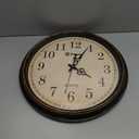 Geevon Vintage Wall Clock, Silent 18" Non Ticking Retro Round Clock Quartz Decorative Battery Operated Wall Clock for Kitchen, Office, Bedroom, Living Room, Classroom, Decor