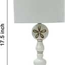 Rustic Table Lamp Linen Shade Resin Base Touch Control E26 Bulb Base Compact Desk Lamp for Bedroom Living Room Office Dorm Indoor Use